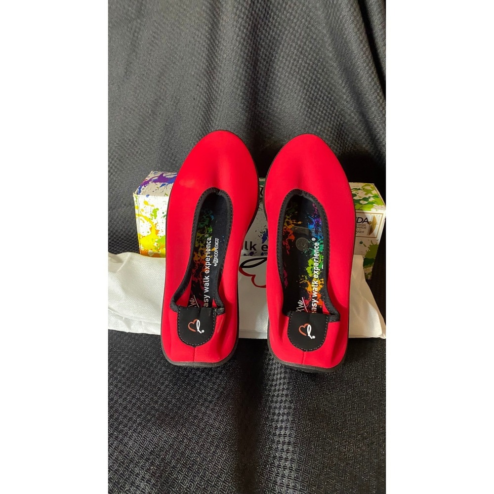 Arcopedico Lolita Red Lytech Comfort Flats Shoes Women Size 38 US 7-7.5 NEW